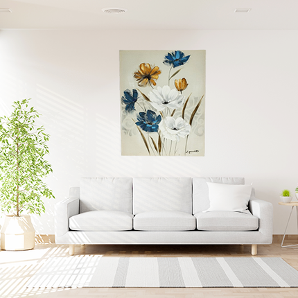 Canvas schilderij 'De bloemen'