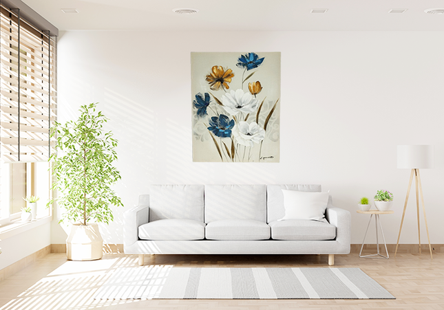 Canvas schilderij 'De bloemen'