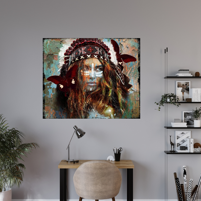 Leather dibond schilderij 'Siouxx II'