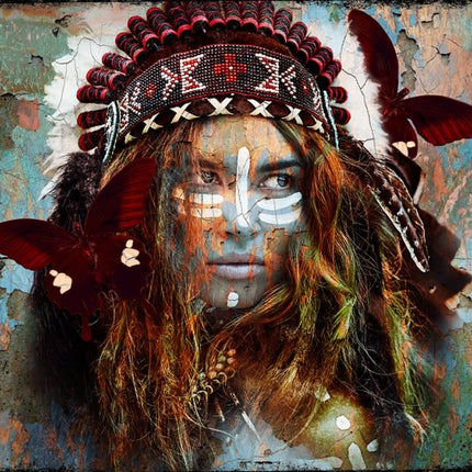 Leather dibond schilderij 'Siouxx II'