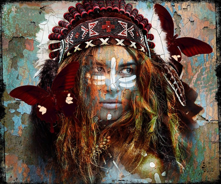 Leather dibond schilderij 'Siouxx II'