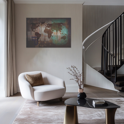 Aluart schilderij 'Vintage World Map'