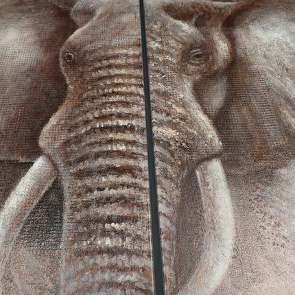 Canvas schilderij 'Tweeluik Elephant Gold'
