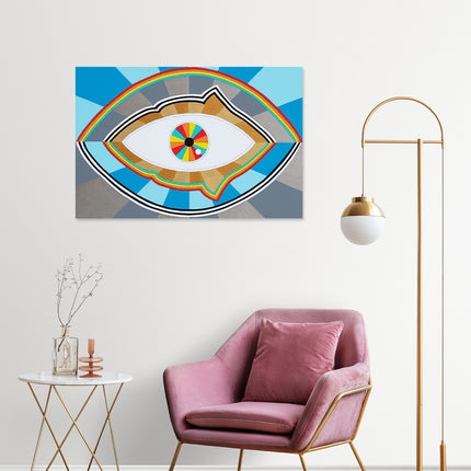 Aluart schilderij 'Abstracte Oog'