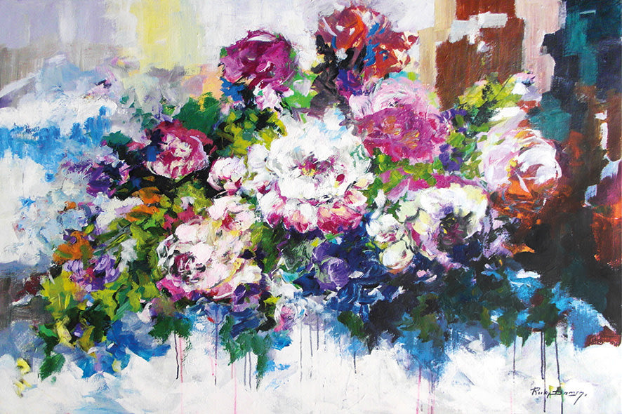 Schilderij 'Kleurrijke bloemen'