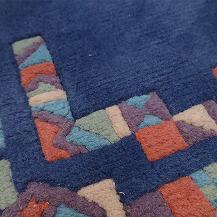 Vloerkleed 'Blauw met figuurtjes'