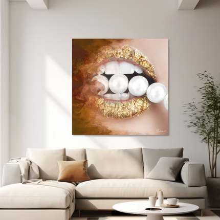 Aluart schilderij 'Golden Kiss'
