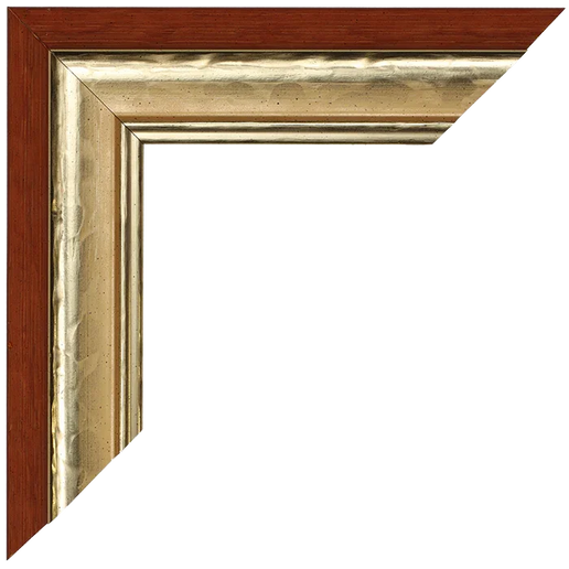 Hoek van houten en vergulde fotolijst met klassieke stijl en elegante afwerking
