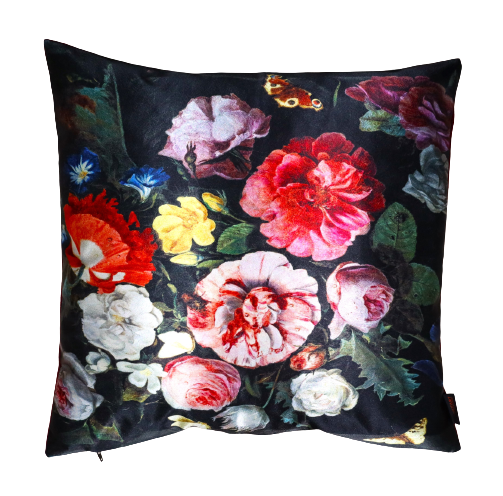 Sierkussen 'Stilleven bloemen rood'