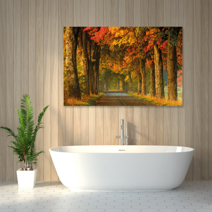 Aluart schilderij 'Landweg herfst'