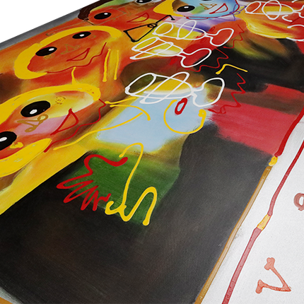 Canvas schilderij 'Abstract gezin'