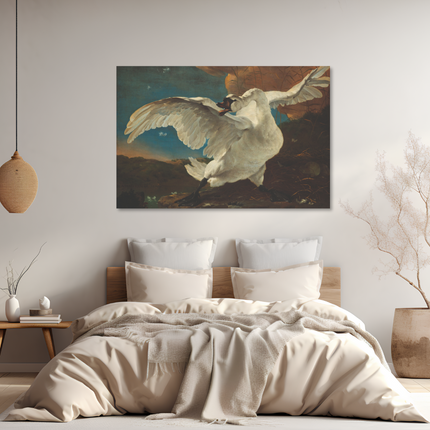 Aluart schilderij 'De bedreigde zwaan - Jan Asselijn'
