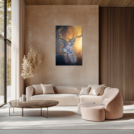 Aluart schilderij 'Edelhert met Gewei'