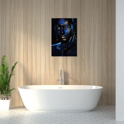 Aluart schilderij 'Blue Gold Creativity'