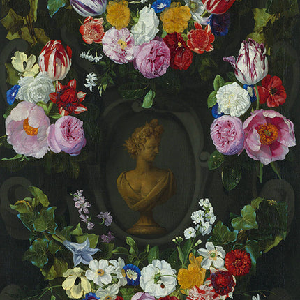 Wandkleed 'Festoen met bloemen'