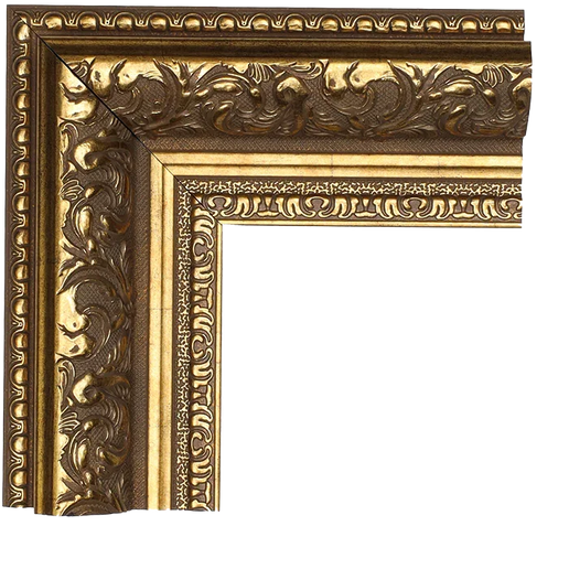 Ornamentale gouden fotolijst met gedetailleerde barokke houten lijstwerk en reliëfdecoratie