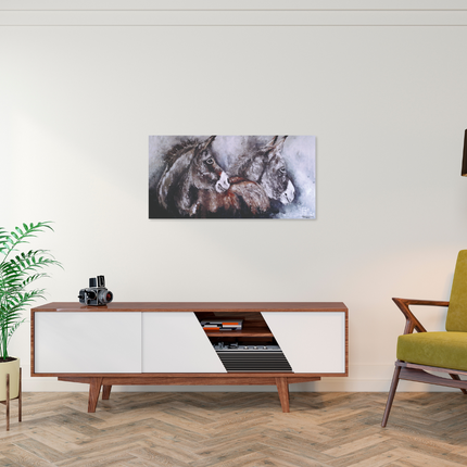Aluart Schilderij 'Pieternel Ezels op het landleven'