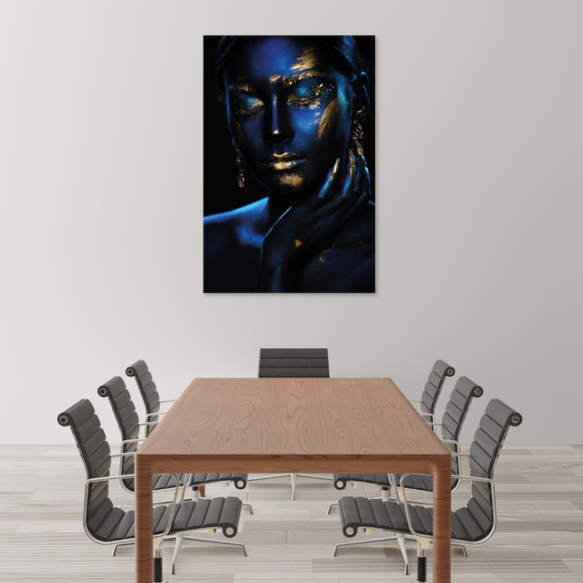 Aluart schilderij 'Blue Gold Creativity'