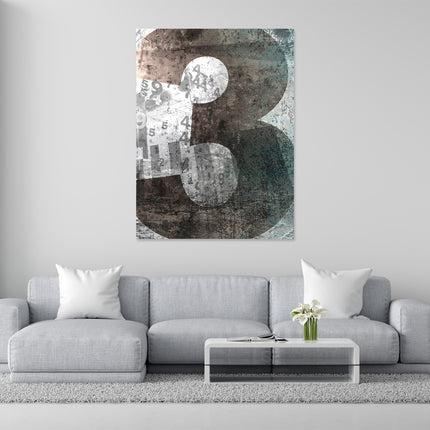 Aluart schilderij 'Abstracte Cijfers'