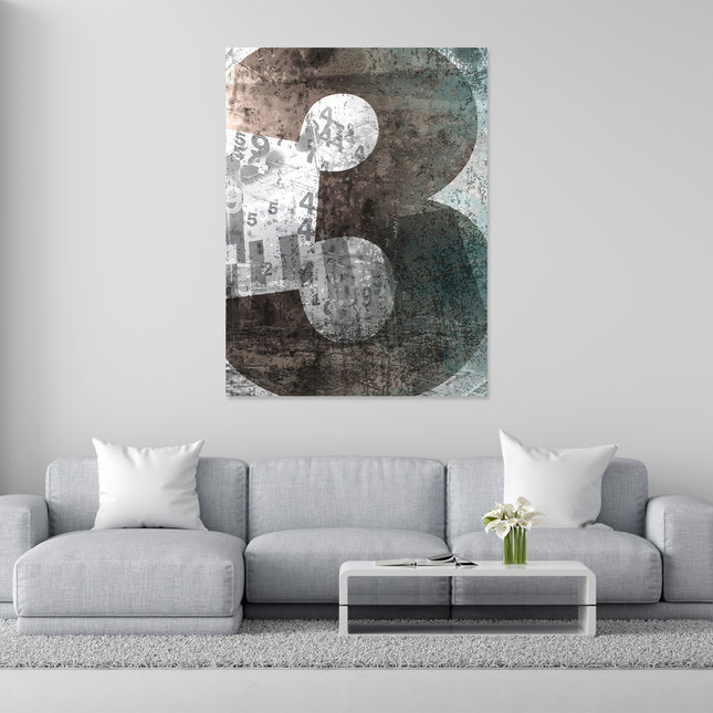 Aluart schilderij 'Abstracte Cijfers'