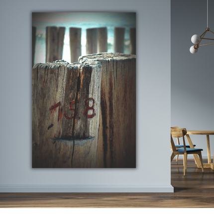 Aluart schilderij 'De strandpalen'