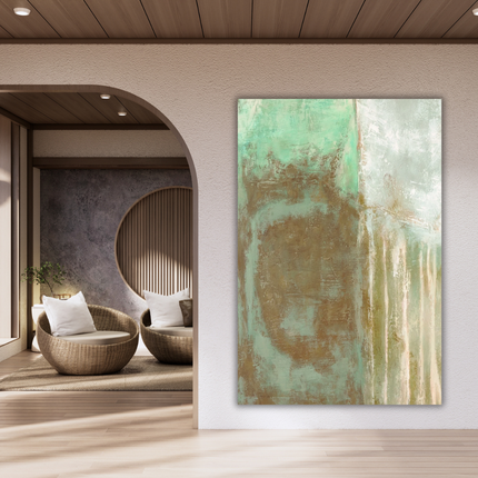 Aluart schilderij 'Abstracte pastel tinten