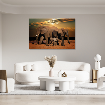 Aluart schilderij 'Elephant Family'