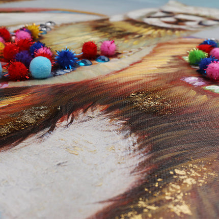 Canvas schilderij 'De drie lama's'