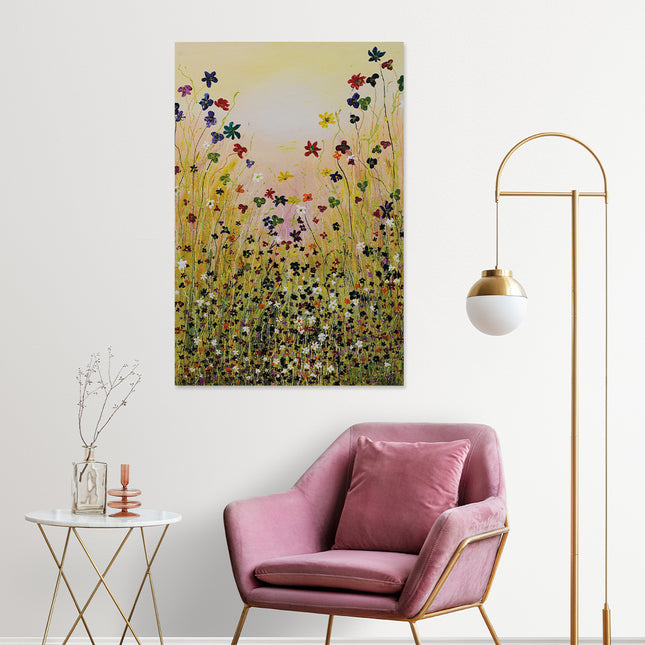 Aluart schilderij 'Bloemenveld'