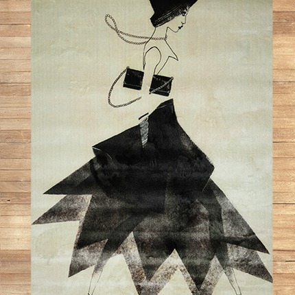 Mondiart vloerkleed 'Black dress'