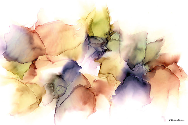 Aluart schilderij 'Septarie waterverf abstract'