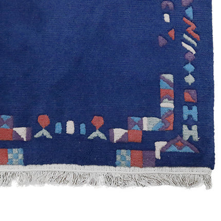 Vloerkleed 'Blauw met figuurtjes'