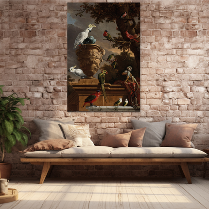 Aluart schilderij 'De Menagerie, Melchior d'Hondecoeter'