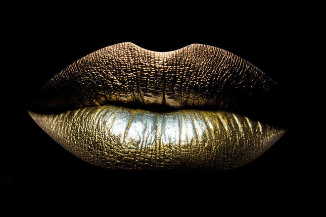 Aluart schilderij 'Golden Lips'