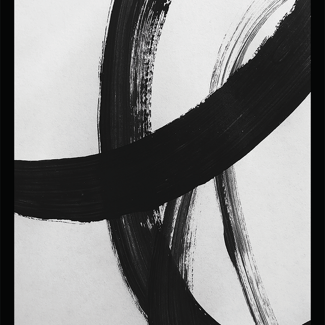 Ingelijste poster 'Black brush'