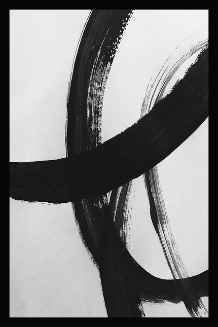 Ingelijste poster 'Black brush'