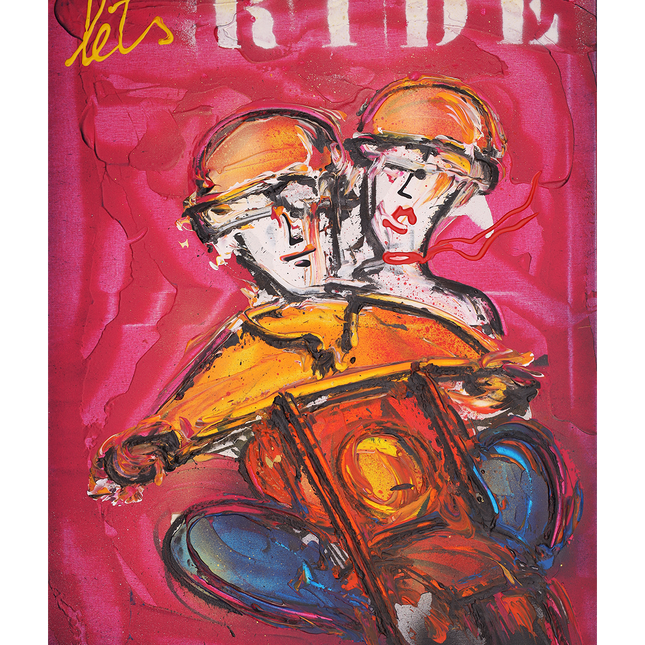 Graffiti art 'Let's ride'