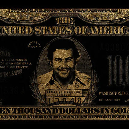 Schilderij 'Ten Thousand Dollars In Gold - Zwart'
