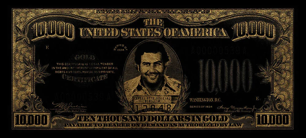 Schilderij 'Ten Thousand Dollars In Gold - Zwart'