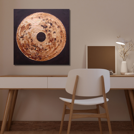 Aluart schilderij 'Bronzen munt'