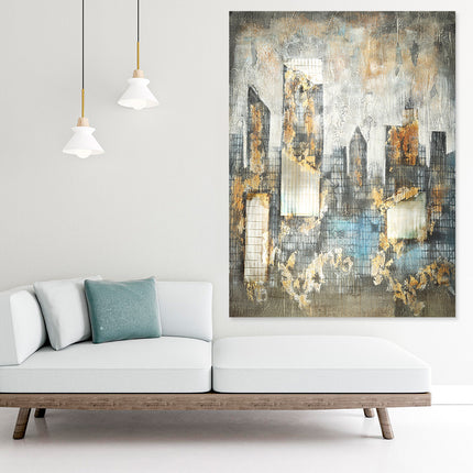 Canvas schilderij 'Abstracte skyline'