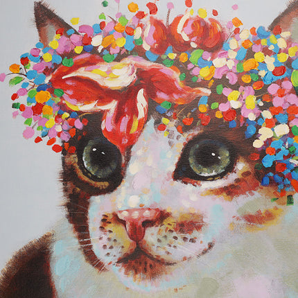 Canvas schilderij 'The hippie cat'