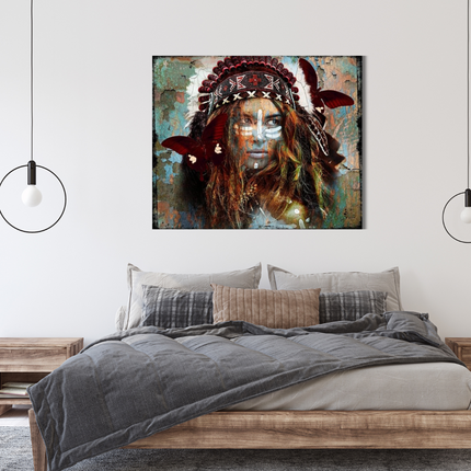 Leather dibond schilderij 'Siouxx II'