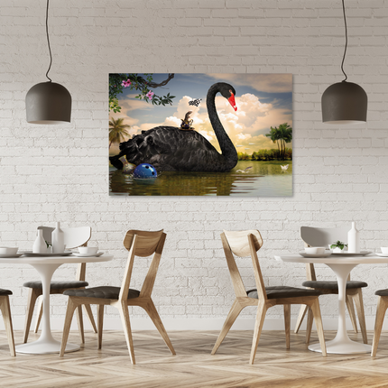 Aluart schilderij 'Zwarte Zwaan'