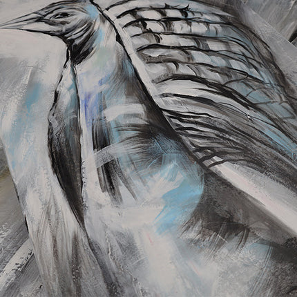 Canvas schilderij 'Drieluik Pauw'