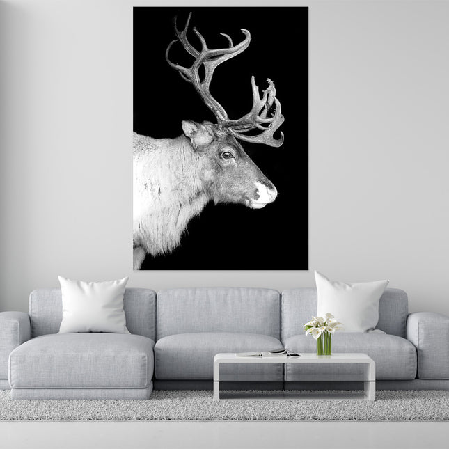 Aluart schilderij 'Reindeer with big sprouts'