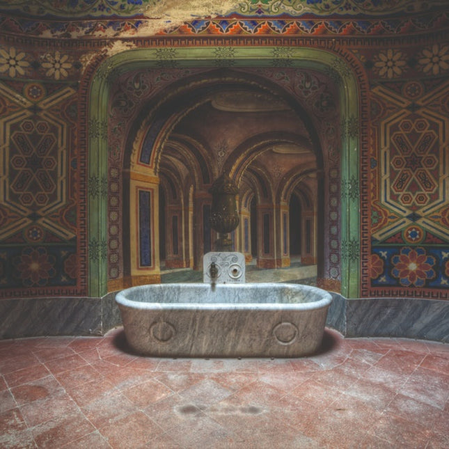 Aluart schilderij 'Badkamer in verlaten kasteel 2.0'