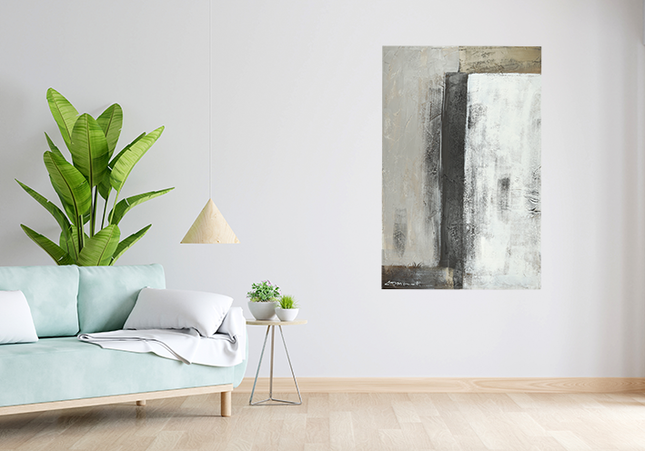 Canvas schilderij 'Abstract goud/zwart'