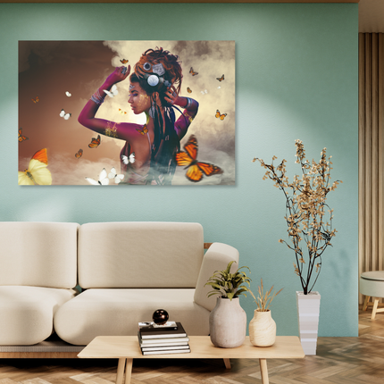 Aluart schilderij 'Woman with Butterflies'