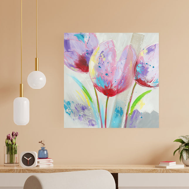 Canvas 'Paarse tulpen'